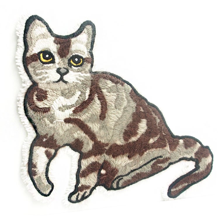 东莞源头厂家批发海马毛毛巾绣布贴个性猫咪立体绣服装91视频最新网址定做
